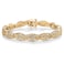 Gem Stone King 14K Gold Plated Natural Round Cut Diamond Tennis Bracelet For Women (1.00 Cttw, 7.5 Inch)