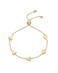 PAVOI 14K Yellow Gold Plated Dainty Station Heart Charm Bracelet for Women   Love Friendship Adjustable Link Chain Bracelet