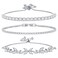 14K Silver Plated Tennis Bracelet Cubic Zirconia Classic Adjustable Bracelet Silver Bracelets for Women Birthday Valentine Mother's Day Jewelry Gift (GSZH-017)