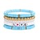 Feasnow Friendship Bracelet Bulk Surfer Beaded Bracelets Clay Bead Stackble Bracelet Preppy Stretch Bracelets Mother's Day Jewelry Gifts for Women (TO my best friend/Blue)