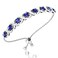 Belinda Jewelz - Birthstone Bangle Bracelet, Birthstone Bracelets for Women with 8 Round Stones, 925 Sterling Silver Adjustable Bracelet, Sapphire Bracelet with Bolo Closure, 11&rdquo;