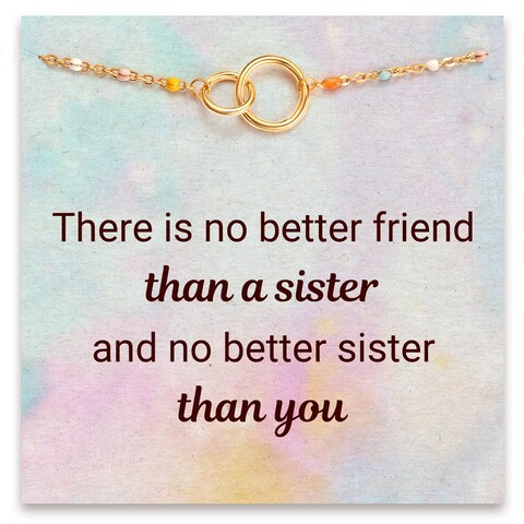 STORYJEWELLERY Bracelets for Women, Sister Bracelet Gifts, Sister Gifts, Sister Christmas Gifts, Bracelet for Sister from Sister, Sister Birthday Gifts, Gold Plated Charm Bracelet(01, Brass)
