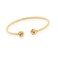 LeCalla 14K Gold-Plated 925 Sterling Silver Croissant Dome Cuff Bracelet Bangle for Women