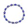Edforce Stainless Steel Women Enamel Evil Eye Protection Beaded Link Chain Elastic Bracelet (Blue Silver)
