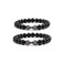 Atiptu Dumbbell Bracelets for Men Women Natural Stone Dumbbell Beads Bracelets Train Tough Dumbbell Bracelet Gym Bracelet Fitness Barbell Jewelry Gifts (Black+Black)