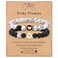 Risyfjew 2pcs Matching Bracelets for Couples Heart Couples Bracelets for Women Men 8mm Black White Turquoise Jewelry Gifts for Boyfriend Girlfriend Best Friend
