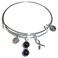 Hidden Hollow Beads Cancer Awareness (Hope for the Cure) Expandable Wire Women's Bangle Bracelet, Comes in a GIFT BAG! (Skin Cancer - Melanoma (Black))