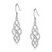 GEMSME 18K White Gold Plated Oval Celtic Knot Drop Long Wire Dangle Earrings Jewelry for Women