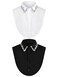 Bencailor 2 Pcs Rhinestone Fake Collar Dickey Collar for Women False Collar Half Shirt Blouse Collar Detachable Collar (Glitter Style)
