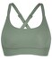 Women&rsquo;s Supportive Scoop Neck Sporty Swimsuit Cross Spaghetti Strap Bathing Suit Bikini Top Olive