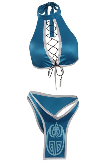 Alleyon MK Swimsuit Kitana Cosplay Anime Bathing Suit Two Piece Bikini Set for Women