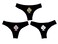 Queen of Spades Ribbed Bikini Set with QoS Symbol Black with White and Gold and Pink (as1, alpha, m, regular, regular)