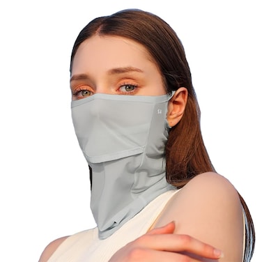 Neck Gaiter Face Mask with UV Protection Sun Protective Balaclava Bandana for Men and Women, UPF 50+golf mask (US, Alpha, One Size, Grey)