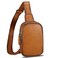 LRTO Genuine Leather Sling Bag for Women Small Crossbody Purse Handmade Daypack Retro Shoulder Backpack Vintage Chest Pack (Brown)