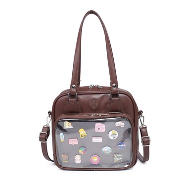 RAINBOW SMILE Ita Bag Multi-Purpose Backpack Crossbody Purse Kawaii Pin Display Bag with Insert for Anime Pins Display