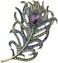 Merdia Women's Brooch Pins Fashion Created Crystal Brooches for Wedding Party Christmas Gift (Peacock Feather- Green)