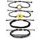 Caiyao 4 Pcs Summer Surfer Wave Anklet Bracelets Adjustable Strand Braided String Rope Bracelets Waterproof Handmade Sunflower Bracelets Anklets Jewelry for Women-Black