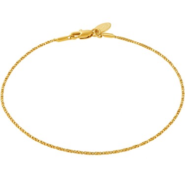 LIFETIME JEWELRY Twisted Box Chain Anklet for Women and Men 24k Real Gold Plated (Gold, 10)