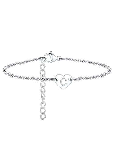 FaithHeart Initial Ankle Bracelets for Women, 18K Gold Plated Stainless Steel Waterproof Anklet with Initials for Women Dainty Anklets Summer Jewelry Gifts