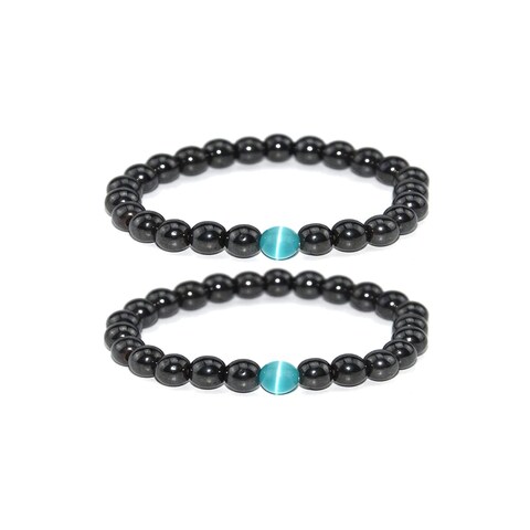 CSIYANJRY99 Lymphatic Drainage Obsidian Anklet,Therapy Ankle Bracelet,Anti-Swelling Black Obsidian Anklet Lymph Detox Bracelet for Women Men (D)