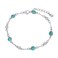 HPQQ Turquoise Bracelet for Women Sterling Silver Natural Turquoise Stone Chain Link Bracelet Summer Beach Jewelry Anniversary Birthday Christmas Gifts for Women Sister Mom