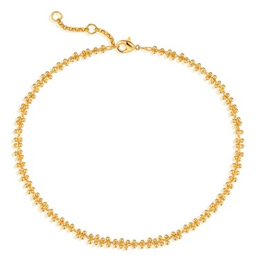 MEVECCO Anklet for Women Gold Barbell Rosary Chain 14K Gold Plated Dainty Boho Beach Summer Simple Foot Jewelry Ankle Bracelet