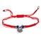 Gmai Evil Eye Lucky Pendant Bracelets Anklet Red Rope Cord Thread Braided Amulet Family Couple Friendship Adjustable Elephant Butterfly Sun Bracelets for Women Men (red hand-2s)