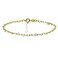 Hoops &amp; Loops Yellow Gold Flashed Sterling Silver Open Heart Link Chain Anklet