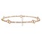 Hoops &amp; Loops Rose Gold Flashed Sterling Silver Figaro Chain with Double Heart Anklet