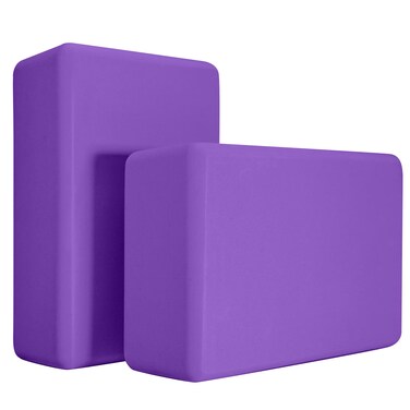 Yoga Blocks 2 Pack, Premium Yoga Brick Foam Blocks to Improve Strength, Flexibility &amp; Balance, Light Weight - Safe and Stable Support for Yoga, Pilates, Meditation &amp; Stretching (Light purple)
