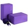 Syntus Yoga Block and Yoga Strap Set, 2 EVA Foam Soft Non-Slip Yoga Blocks 9&times;6&times;4 inches, 8FT Metal D-Ring Strap for Yoga, General Fitness, Pilates, Stretching and Toning