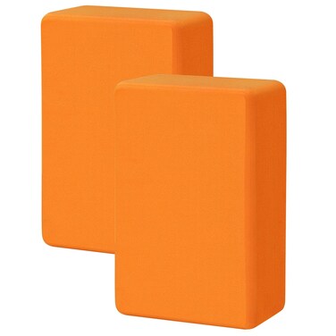 Yoga Blocks 2 Pack, Premuim EVA Foam Block, Durable Exersice Block for Yoga, Pilates, General Fitness, Stretching, Toning Workouts and Meditation, Non-slip &amp; Portable - Orange