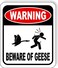 Warning Beware Of Geese Aluminum Composite Outdoor Sign - Wall Decor Signs - Home Sign - Private Property Signs - Animal Crossing Decor Warning Signs - Geese Crossing Sign - 8.5" X 10