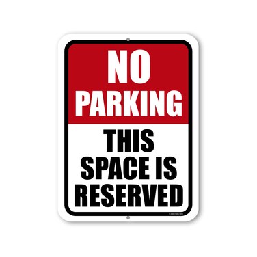 Honey Dew Gifts, No Parking This Space is Reserved, 9 inch by 12 inch, Metal Sign Post, Yard Signs, Lawn Signs, Warning Signs, No Parking Signs, Reserved Signs, HDG-1435