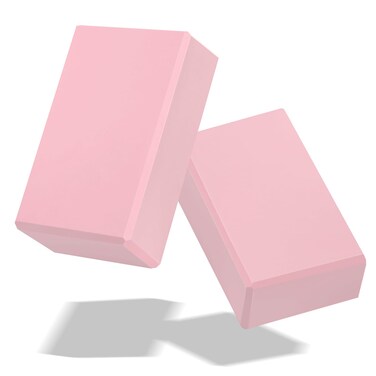 Biguphate Yoga Blocks 2 Pack, EVA Foam Yoga Block Supportive Latex-Free, Non-Slip Exercise Blocks, Yoga Accessories for Pilates, Meditation, Balance, Stretching and Deep Poses (Pink)