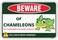 Venicor Chameleon Sign Decor - 8 x 12 Inches - Aluminum - Chameleon Cage Accessories - Chameleon Gifts Stuffed Animal Toy Habitat Food Stuff