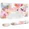 Auhoahsil Large Mouse Pad with Wrist Support Set of 3, Memory Foam Keyboard Wrist Rest + XXL Extended Gaming Mouse Pad + Mouse Wrist Pad, Ergonomic Desk Pad for Women Men, Watercolor Art Pink Flowers