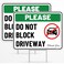 2PC Do Not Block Driveway Sign with Stake, 17 Inches by 13 Inches - Corrugated Plastic - Do Not Block Driveway Sign with Stand