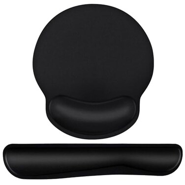 Mouse Pad and Keyboard Wrist Rest - Wrist Rest for Computer Keyboard, Ergonomic Mouse Pad &amp; Keyboard Pad, Memory Foam Wrist Support for Comfy Typing (Mouse pad Set, Classic Black)