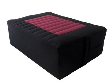 Tibetan Seat Meditation Cushion - Black-Burgundy