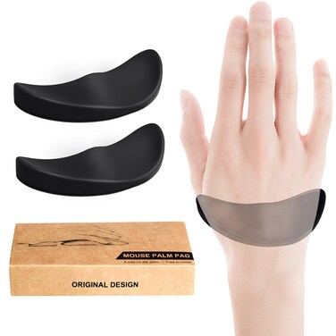 JIKIOU Right-Handed Truly Ergonomic Wrist Rest for Mouse 2 Pack, Carpal Tunnel Support, Pain Relief, Anti-Fatigue, Easy Glide, Office Computer Laptop Gaming