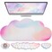 JIKIOU Large Cloud Mouse Pad Waterproof with Cloud Keyboard Wrist Pad and Cloud Mouse Wrist Pad Set, Ergonomic Computer Desk Wrist Support Mousepad for Keyboard and Mouse Rainbow