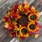 TOKCARE Fall Wreaths for Front Door,20 Inch Sunflower Wreath Fall Decorations for Home Decor Autumn Thanksgiving Halloween Indoor/Outdoor Decor Wreath