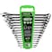 SWANLAKE GARDEN TOOLS 15-Piece SAE Wrench Set, V Notch Premium Combination Wrenchs Set, SAE 1/4" to 1", Max Torque, 12-Point, Chrome Vanadium Steel, with Storage Rack