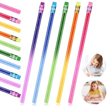 Zonon Color Changing Mood Metallic Glitter Pencil with Eraser Wooden Pencils Heat Activated Color Changing Pencils Thermochromic Pencils for Prizes Birthday Gift Party Favors(60 Pieces)