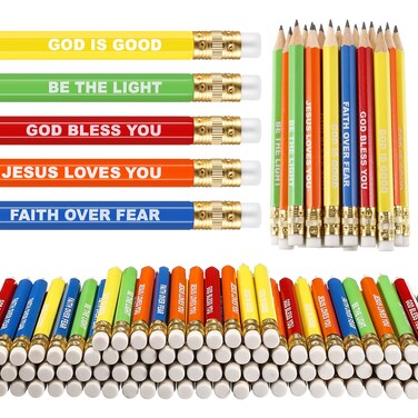 Jetec 100 Pcs Mini Pencils Bulk Inspirational Golf Pencils with Eraser and Motivational Sayings Wooden Half Pencils Back to School Gifts for Kids Student Teacher First Day of School(Rainbow Color)