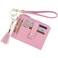 New Fashion Kingdom Wristlet Keychain Wallet for Women Slim Rfid Blocking Credit Card Holder Wristlet Zip Id Case Wallet Small Compact Leather Wallet Coin Purse for Women (Pink)
