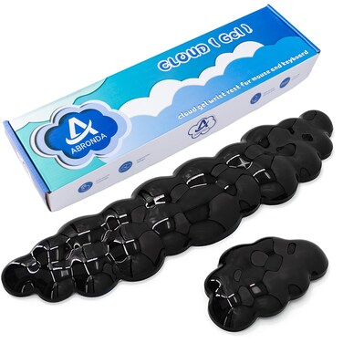 ABRONDA Gel Cloud Keyboard &amp; Mouse Wrist Rest Set - Cloud Keyboard Wrist Rest Pad &amp; Mouse Support for Office Gaming Pad Computer Laptop Ergonomic Comfortable Pain Relief- Cloud Pad Set