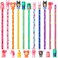 Ireer 60 Pcs Scented Pencils for Kids Animal Fruit Scent HB Graphite Pencils with 60 Pcs Cartoon Pencil Toppers Cute Pencil Cap Gift for School Office Classroom Party Reward Supplies (Bright Style)
