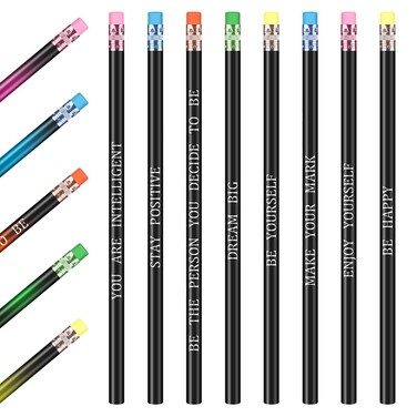 40 Pcs Motivational Pencils Cute Color Changing Mood Pencil Inspirational Pencil Personalized Pencil with Saying Heat Activated Pencil for Student(Motivational Style)